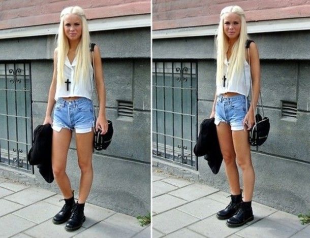 pair your Docmart with short denim and white tank