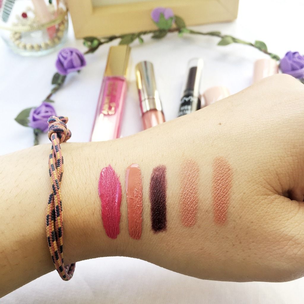 how you can resist this colour (in order : Milani, ColourPop, NYX, Rimmel 43, Rimmel 46)