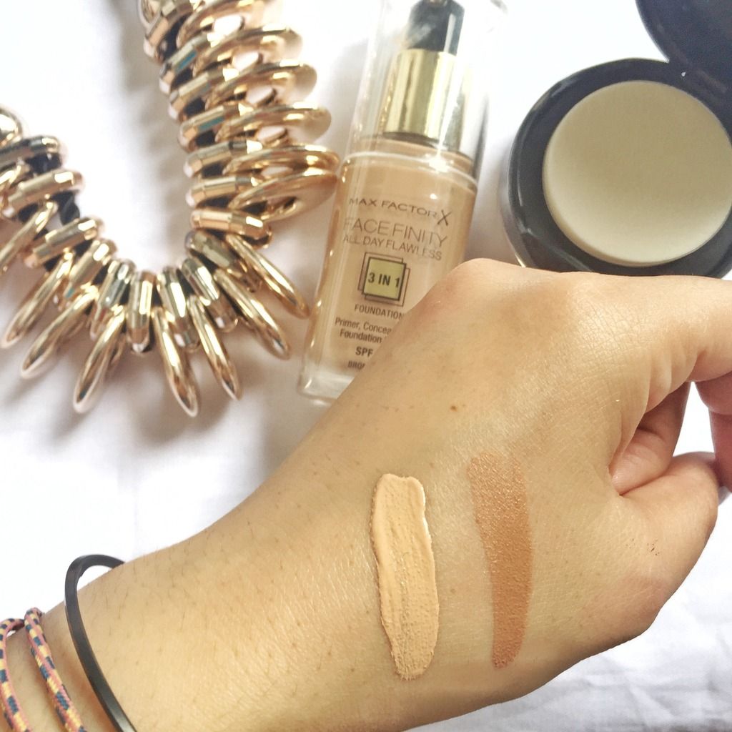 FaceFinity Bronze 80 and Miracle Touche Caramel 085